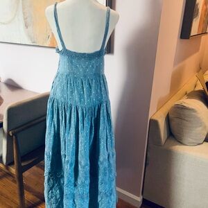 LoveShackFancy Blue Sleeveless Dress